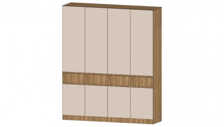 Шкаф 4-х створчатый Ленора, Дуб вотан/Кашемир 