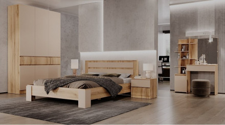 Модульная спальня Ленора, Дуб вотан/Кашемир 