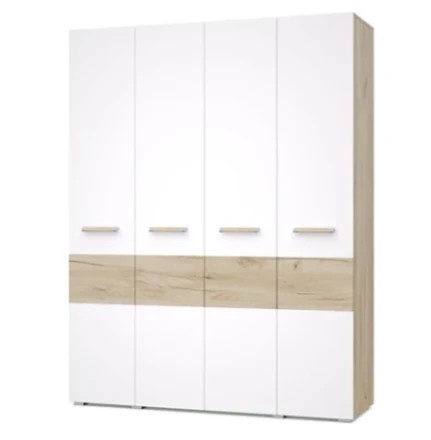 Шкаф четырехстворчатый В40 Виора, Серый дуб/Белый 