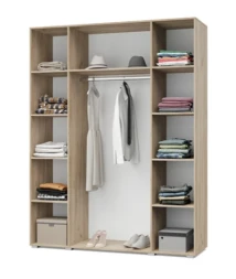 Шкаф четырехстворчатый В40 Виора, Серый дуб/Белый