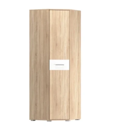 Шкаф угловой Бьянка, Сонома / Белый глянец 